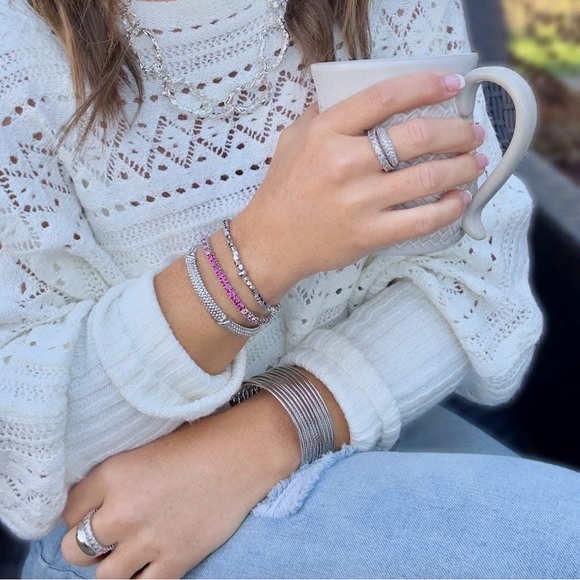 Park Lane LINDSAY Micro Impression Bracelet - Violet and Silver NWT - Picture 5 of 9